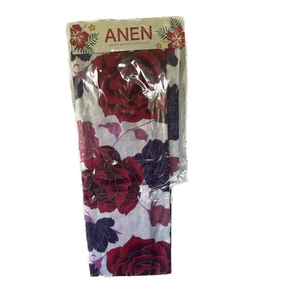 ANEN Ladies Pink Purple Floral Japanese Yukata Collection Kimono Robe NWT - Picture 1 of 4